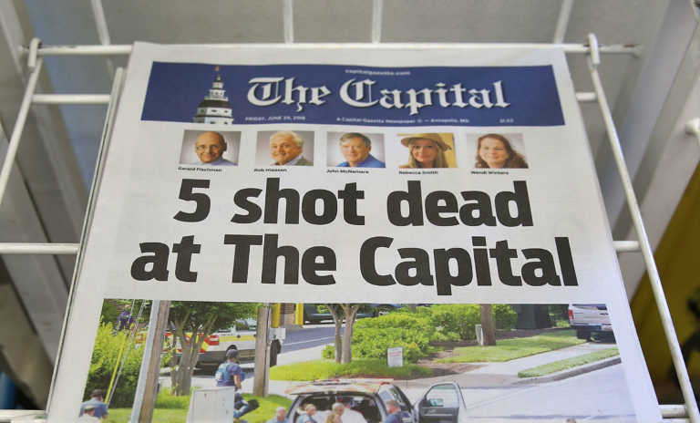 Maryland Newspaper Shooting Suspect Charged With 5 Counts Of First